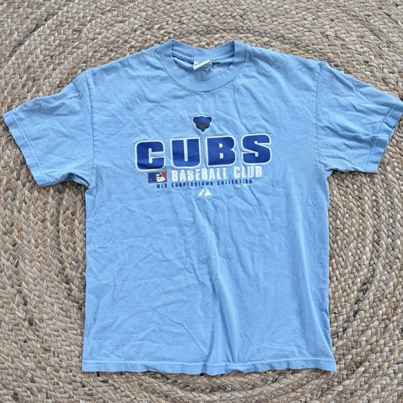 Majestic Other - Vintage Chicago‎ Cubs Baseball Club T-Shirt Large Blue Short Sleeve
